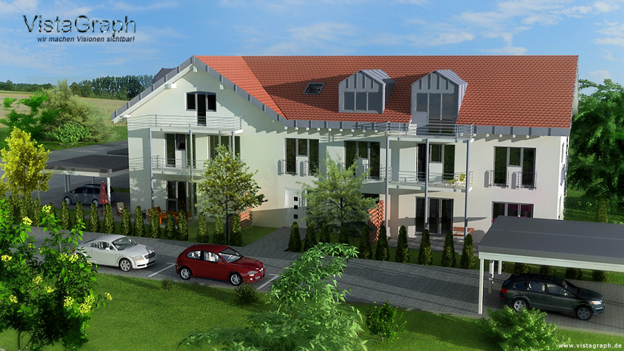 3D Geb?ude Visualisierung Wohn-Geb?ude
