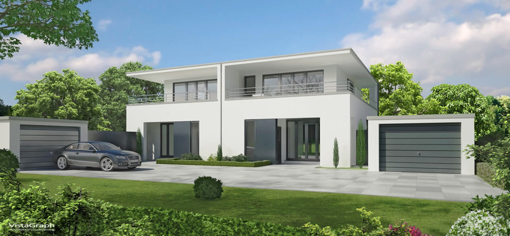 3D Architektur Visualisierung einer Villa - Mehrfamiliemhaus